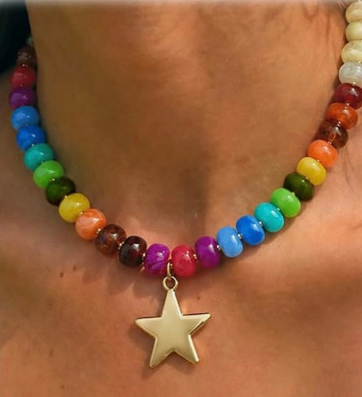 Beaded Star Pendant Necklace