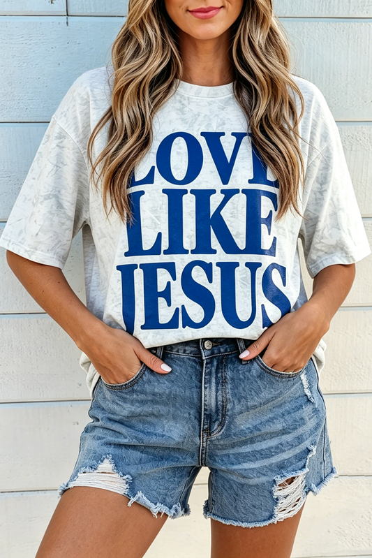 Gray Camo Love Like Jesus Tee