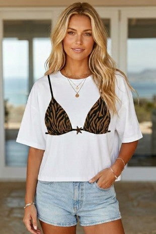 Tiger Print Bikini Boxy Tee