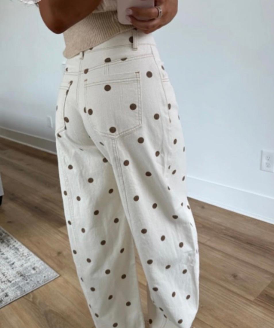 Polka Dot Brown Jeans